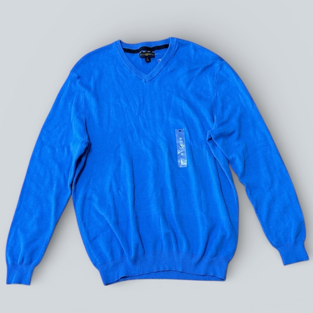 NWT Men’s Club Room V-Neck Sweater – Blue